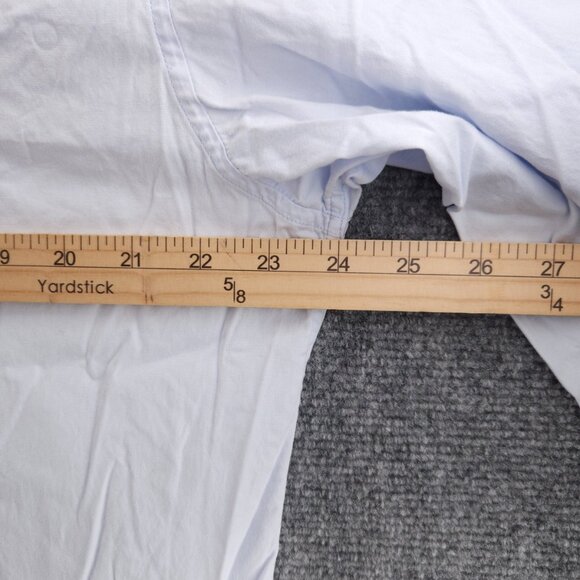 Barbour Cotton Button-Down Large Blue Solid Pocket Shirt Long Sleeve Mens Adult - Picture 14 of 16